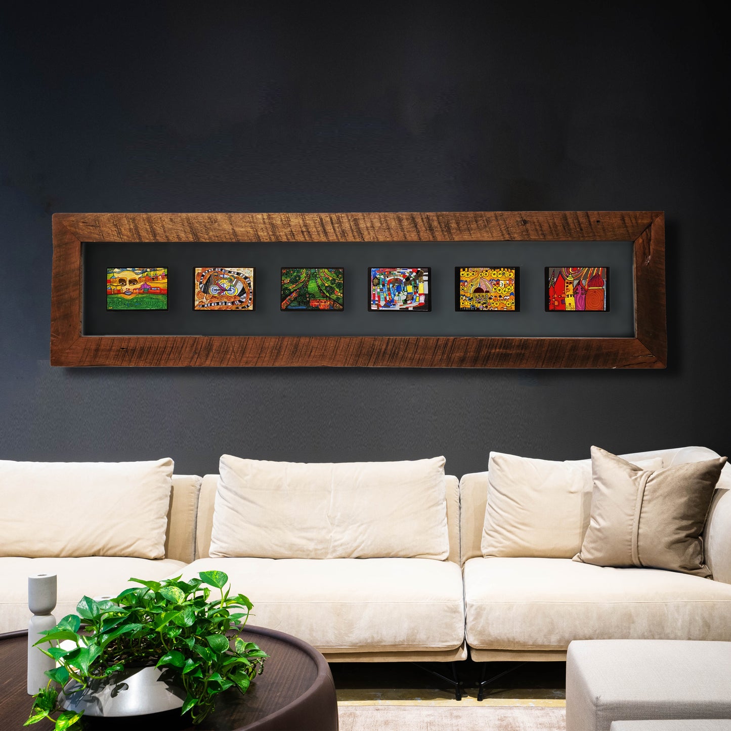 Cuadro Hundertwasser Horizontal 1.50 x 0.38 mts. - Modelo 5