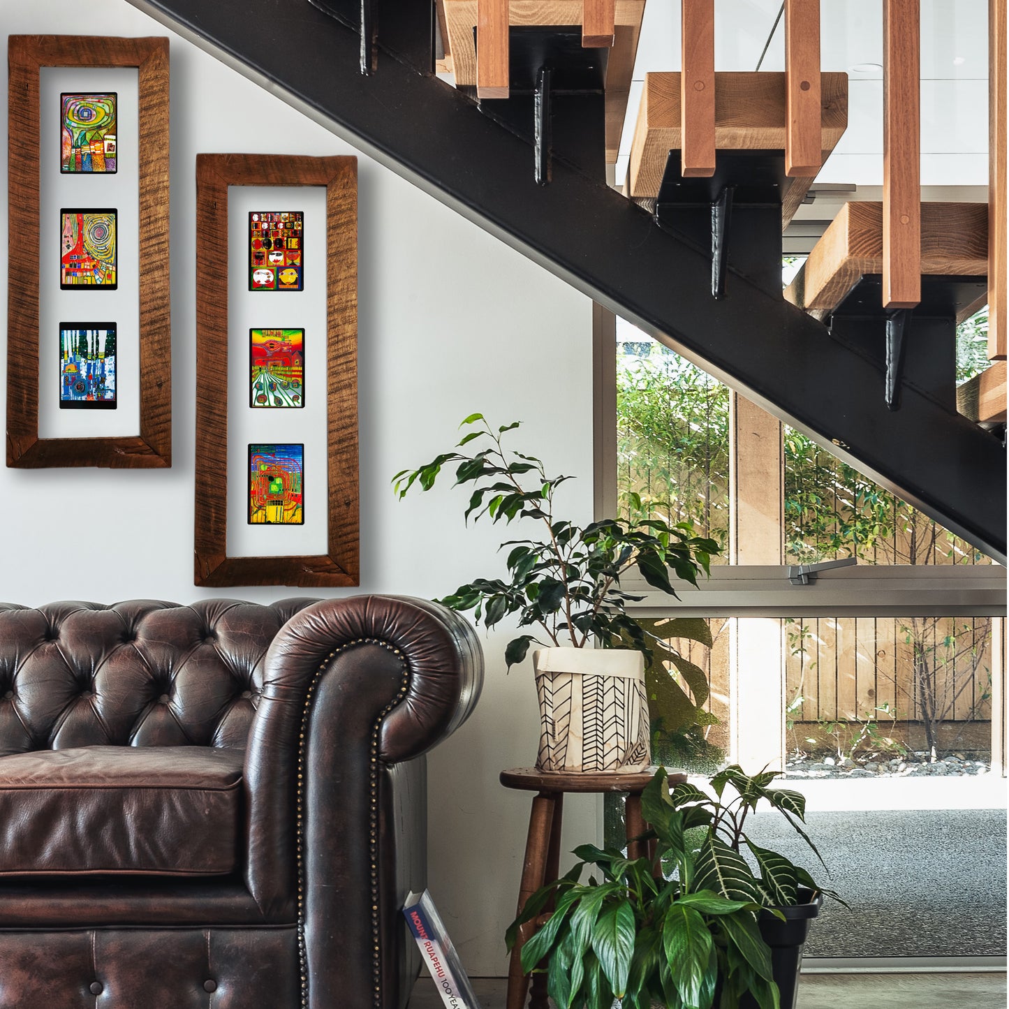 Cuadro Hundertwasser 85 x 38 Vertical Modelo 1 (White)