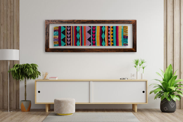 Cuadro Huilén Aguamarina (1.85 x 0.65 m)