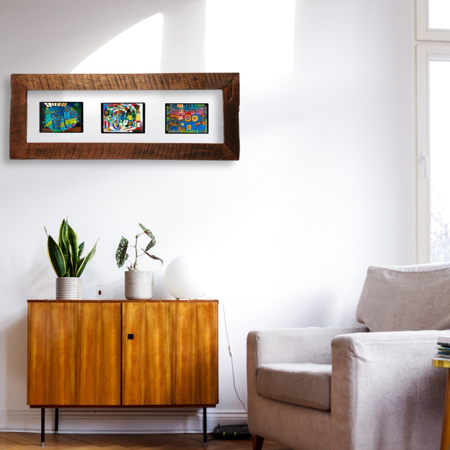 Cuadro Hundertwasser 85 x 38 Modelo 3 (White)