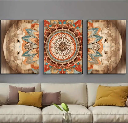 Cuadro Mandala Boho Tríptico