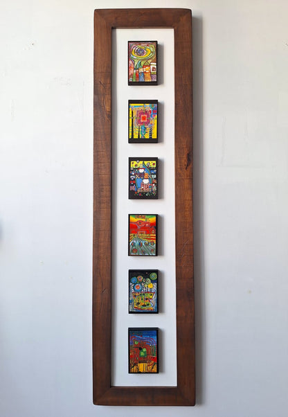 Cuadro Hundertwasser 38 x 150 Vertical (White) - Modelo 4