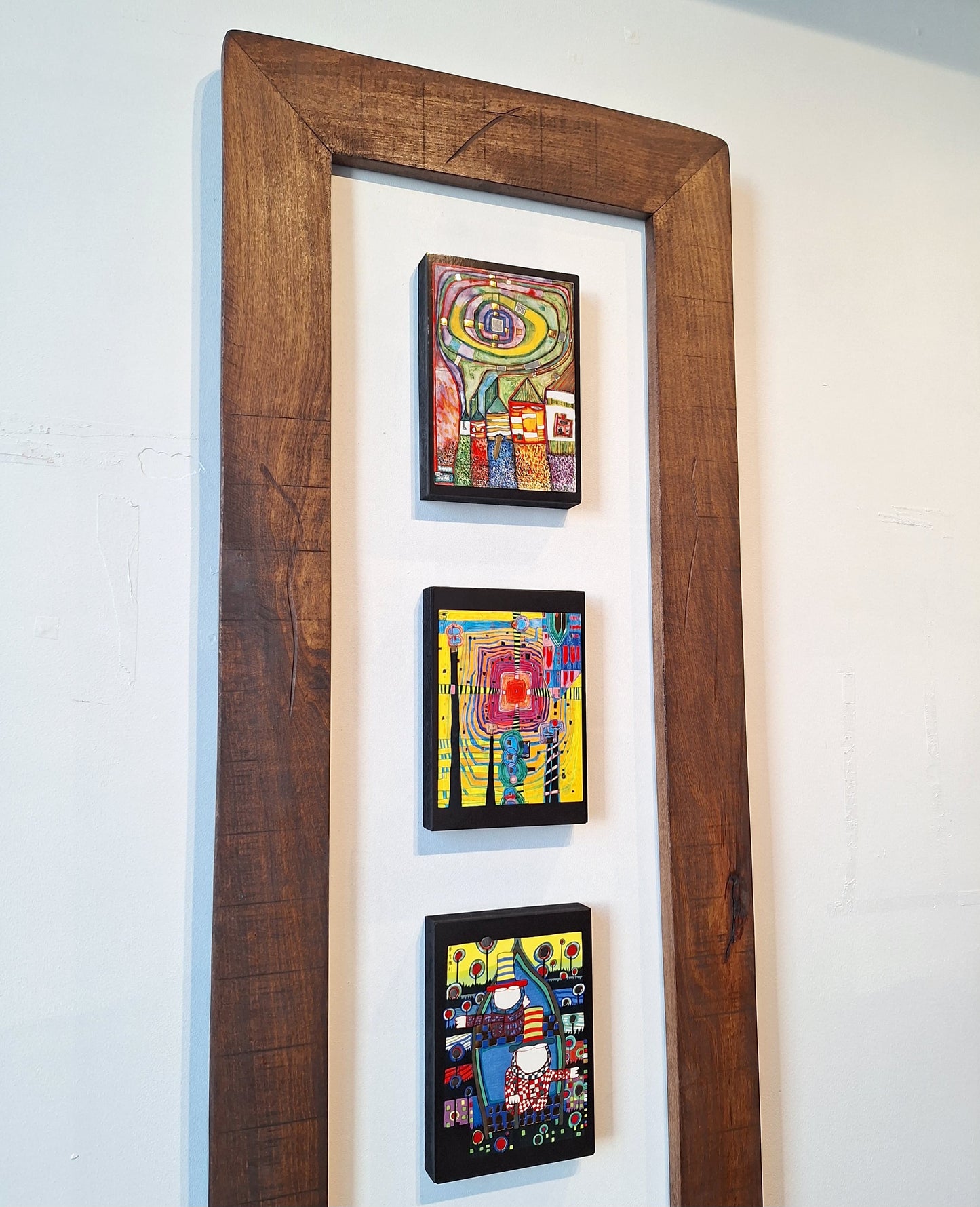 Cuadro Hundertwasser 38 x 150 Vertical (White) - Modelo 4