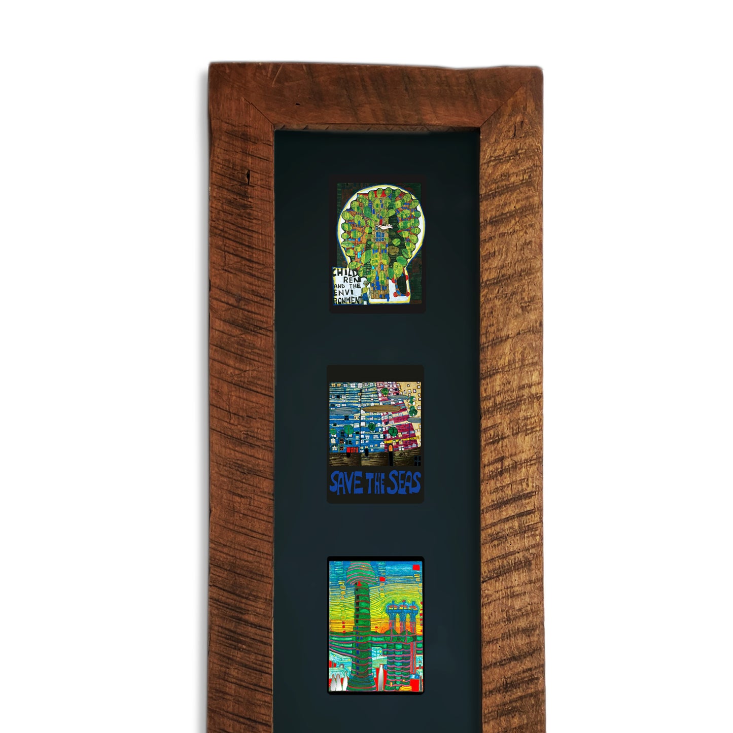 Cuadro Hundertwasser 105 x 38 cm (Black) Vertical Modelo 2