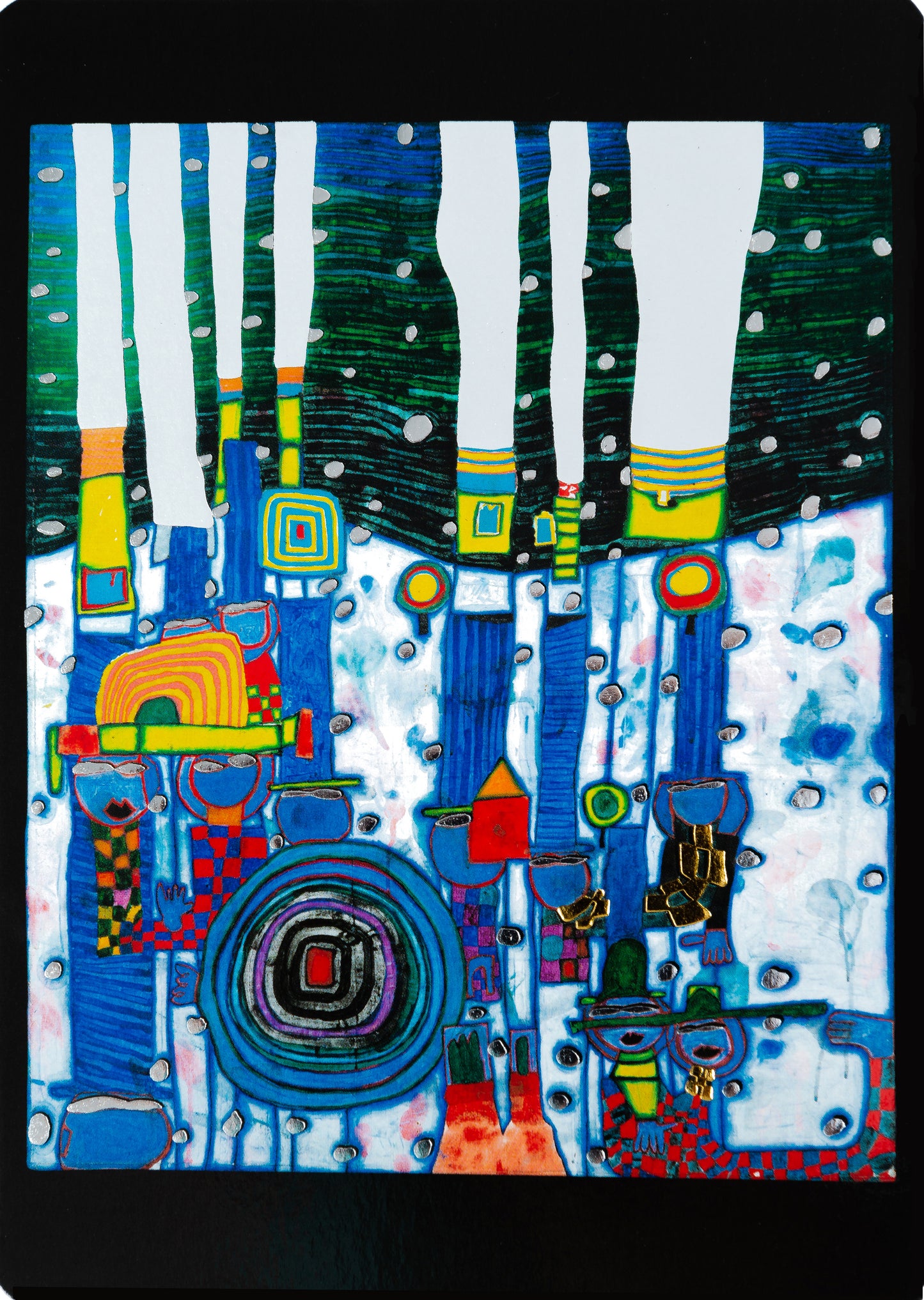 Cuadro Hundertwasser 85 x 38 cm Vertical Modelo 1 (White)