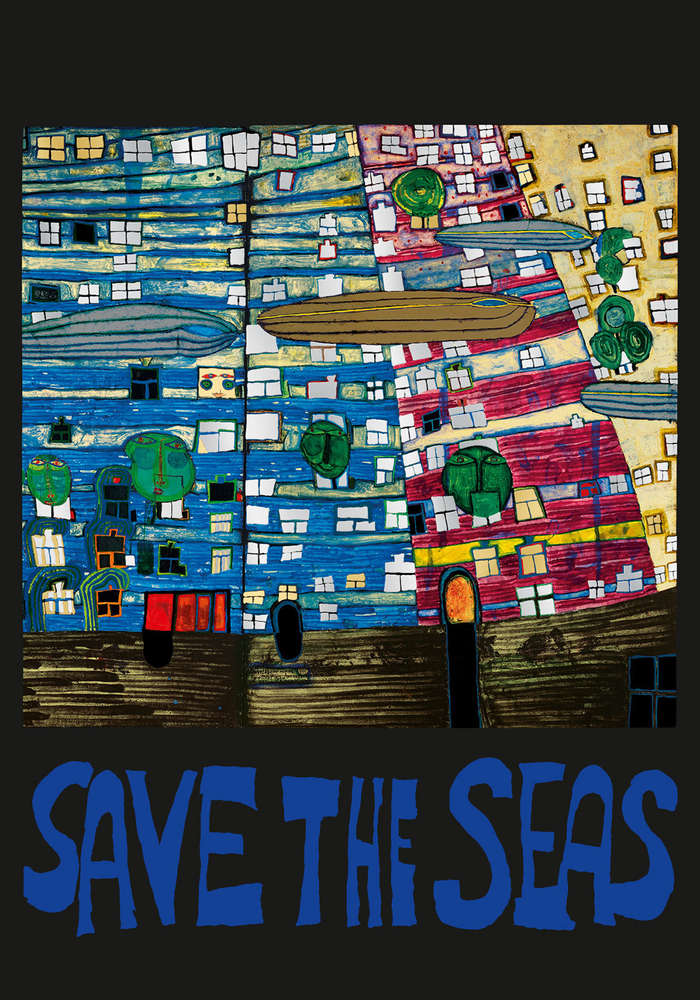 Cuadro Hundertwasser 105 x 38 cm (Black) Vertical Modelo 2