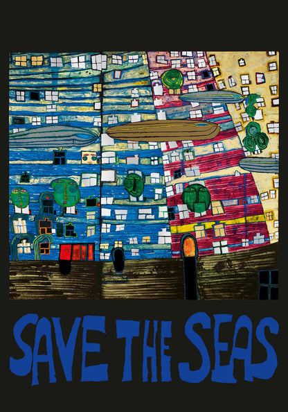 Cuadro Hundertwasser 105 x 38 cm (Black) Vertical Modelo 2