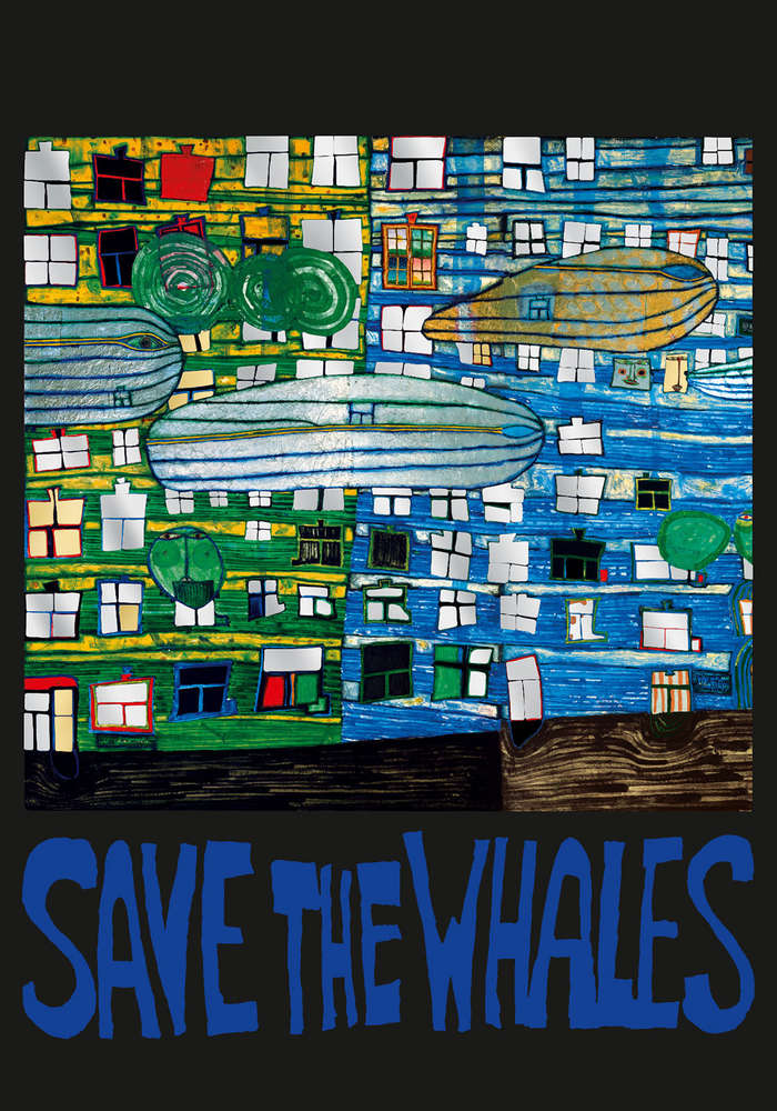 Cuadro Hundertwasser Vertical 38 x 150 (Black) - Modelo 11