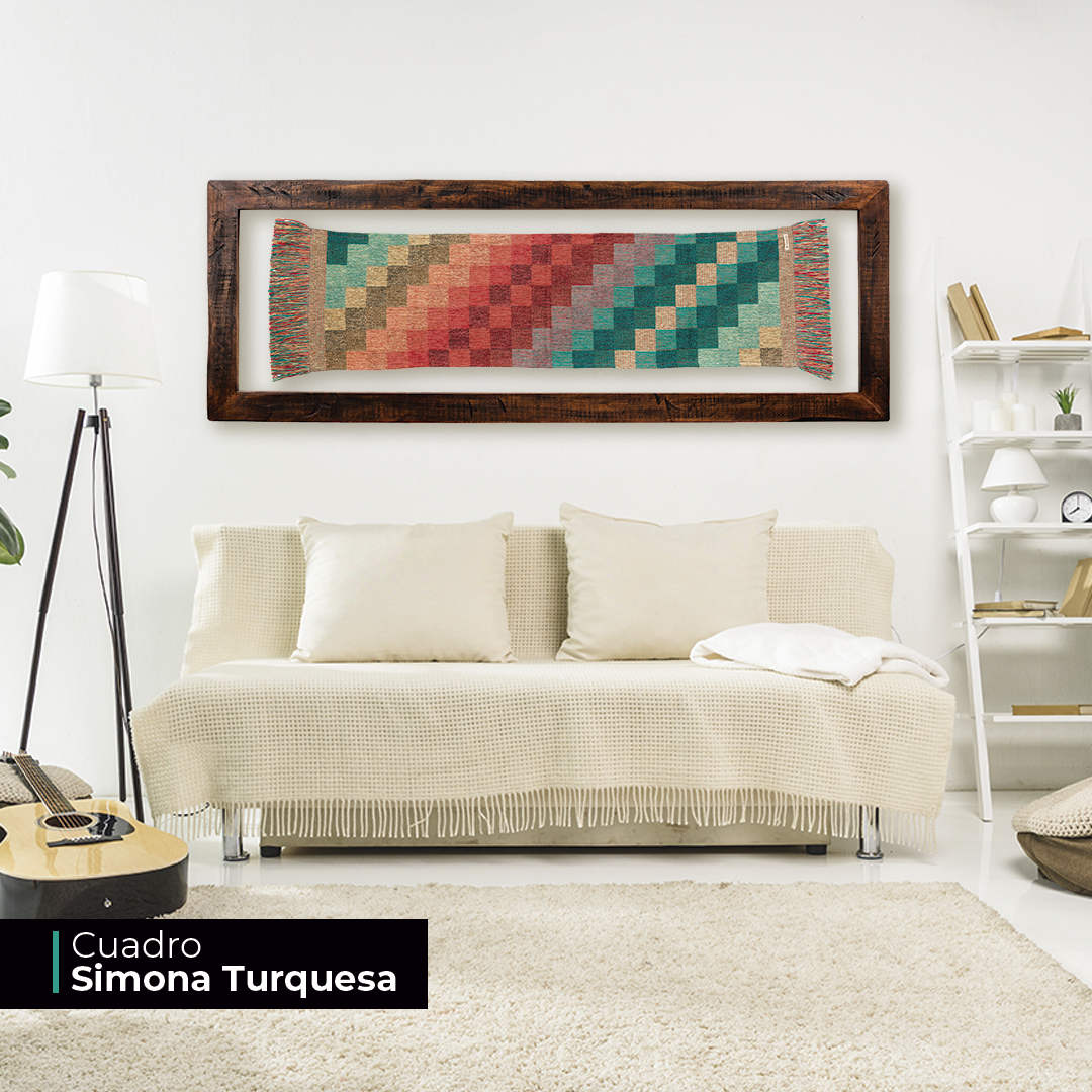 Cuadro Simona Turquesa (1.55 x 0.55 m)