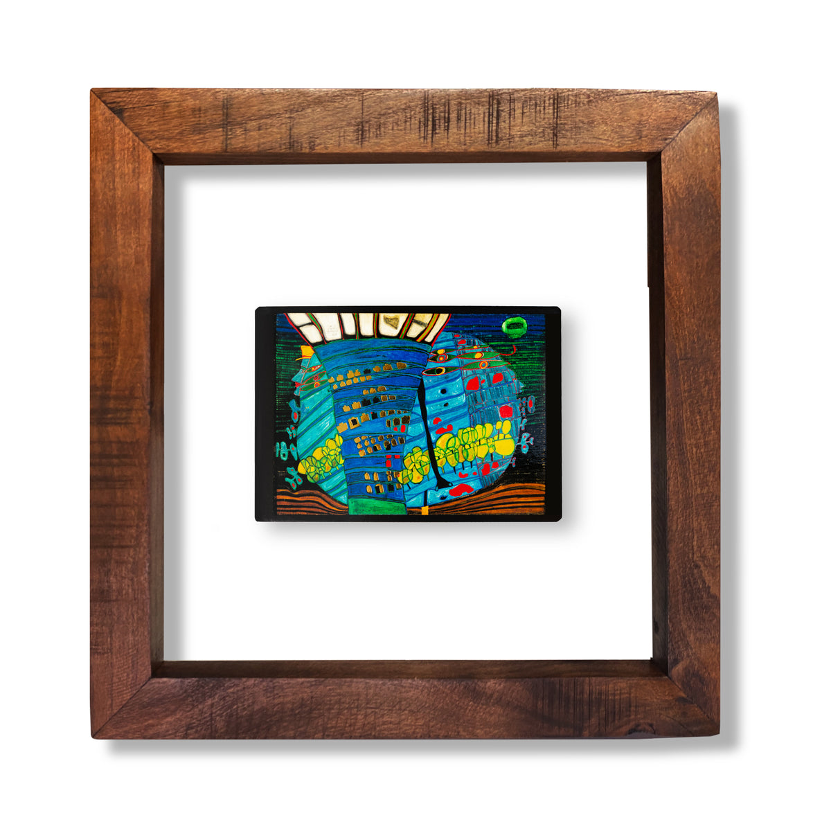 Luna Azul (650) - 30 x 30 cm (Madera) / Doble Vidrio