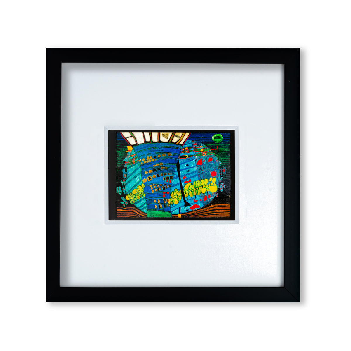 Luna Azul (650) - 30 x 30 cm / Moldura Negra