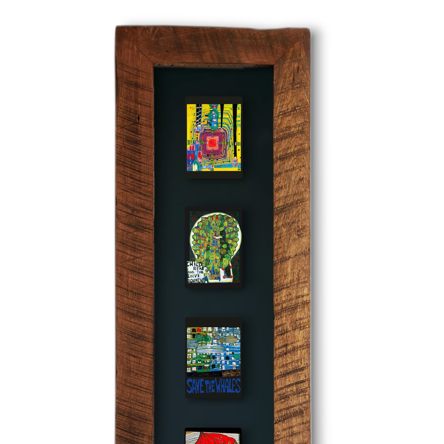 Cuadro Hundertwasser Vertical 38 x 150 (Black) - Modelo 11