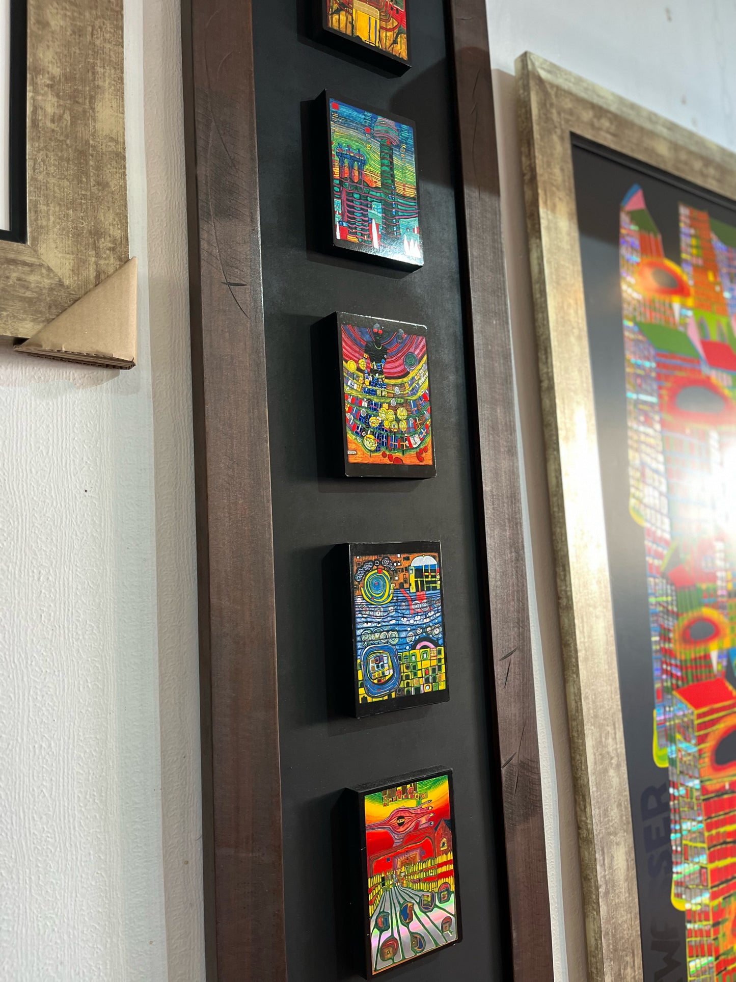 Cuadro Hundertwasser Vertical 38 x 150 (Black) - Modelo 11
