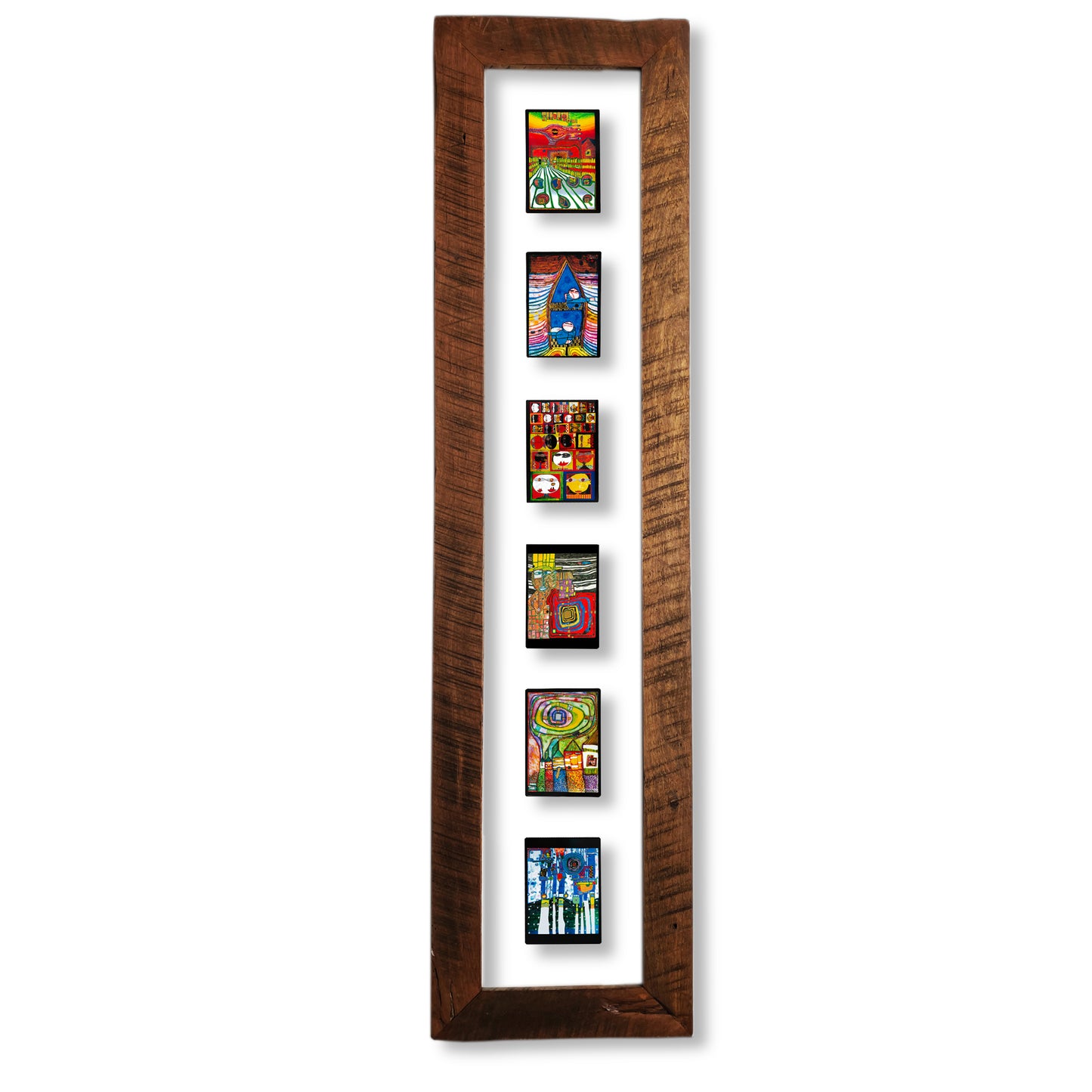 Cuadro Hundertwasser Vertical 38 x 150 (White) - Modelo 5