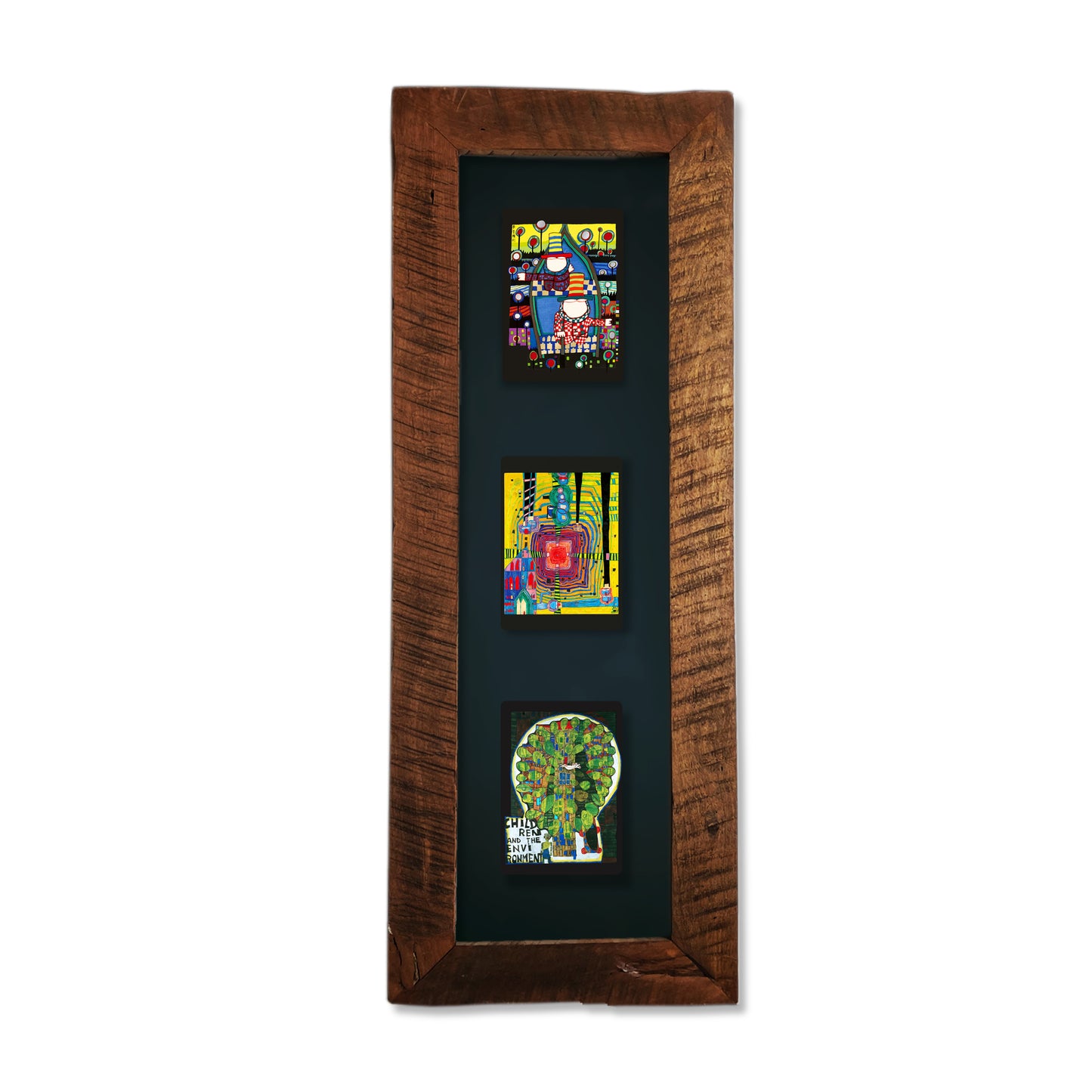 Cuadro Hundertwasser 85 x 38 cm Vertical Modelo 2 (Black)
