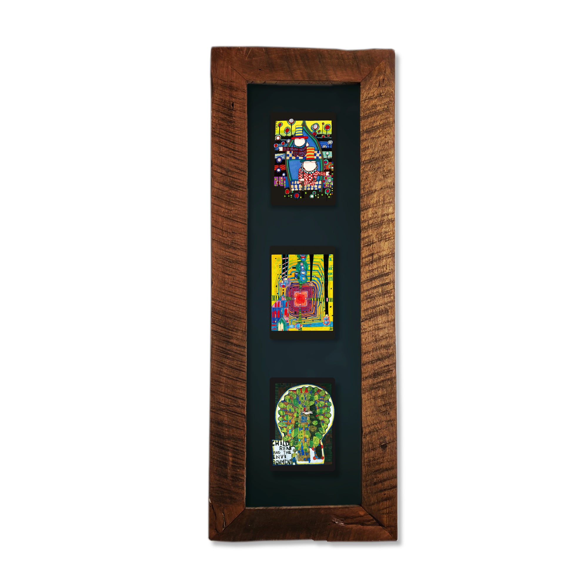 Cuadro Hundertwasser 85 x 38 cm Vertical Modelo 2 (Black)